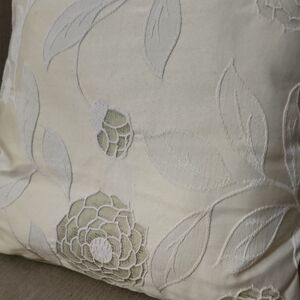 Floral Embroidered Throw Pillow